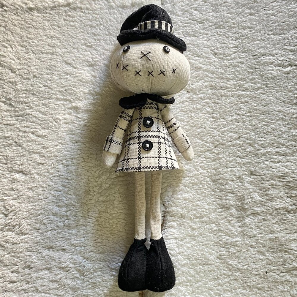 Debi Lilly Halloween Standing Scarecrow Doll – 14.5” Rustic Gothic Decor